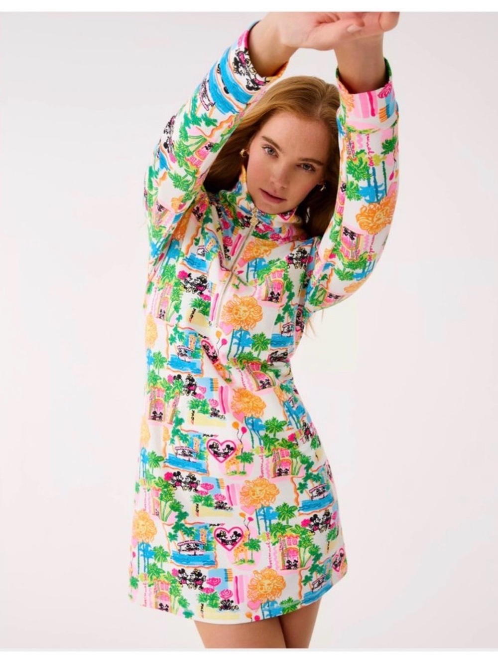 Lilly Pulitzer x Disney Multi-Color Half Zip Midi Dress
